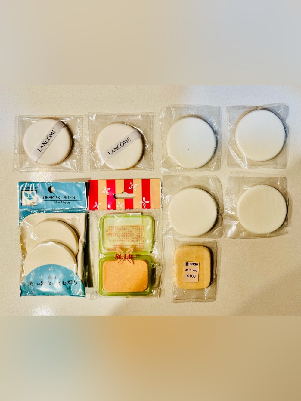 Powder or foundation puffs of various types_10 pcs (Lancôme and Clarins)_NWT